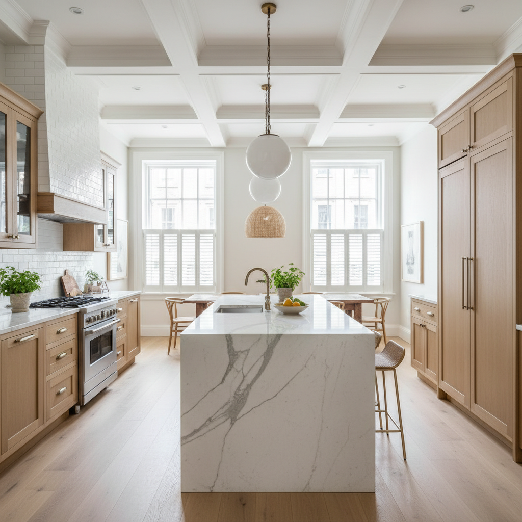 Bright and airy townhouse kitchen