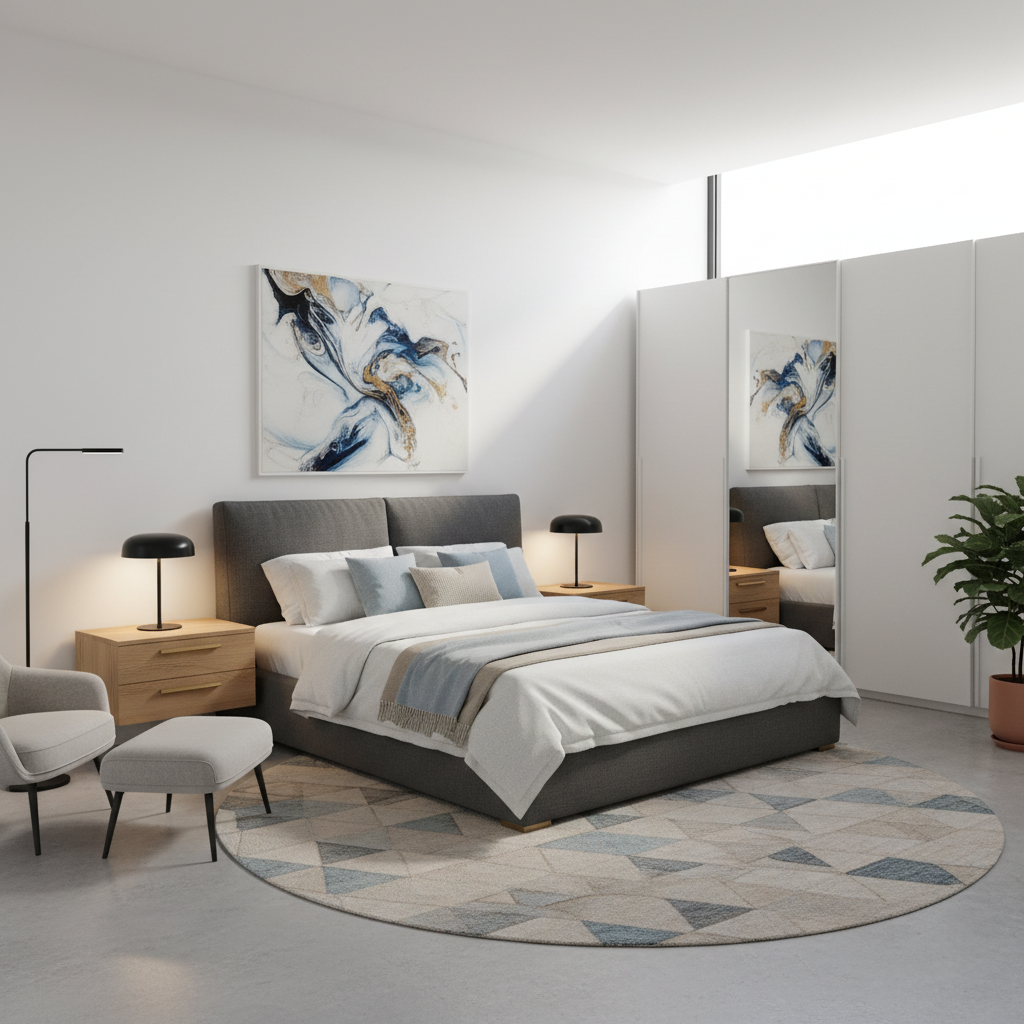 Image of contemporary bedroom furniture selections.