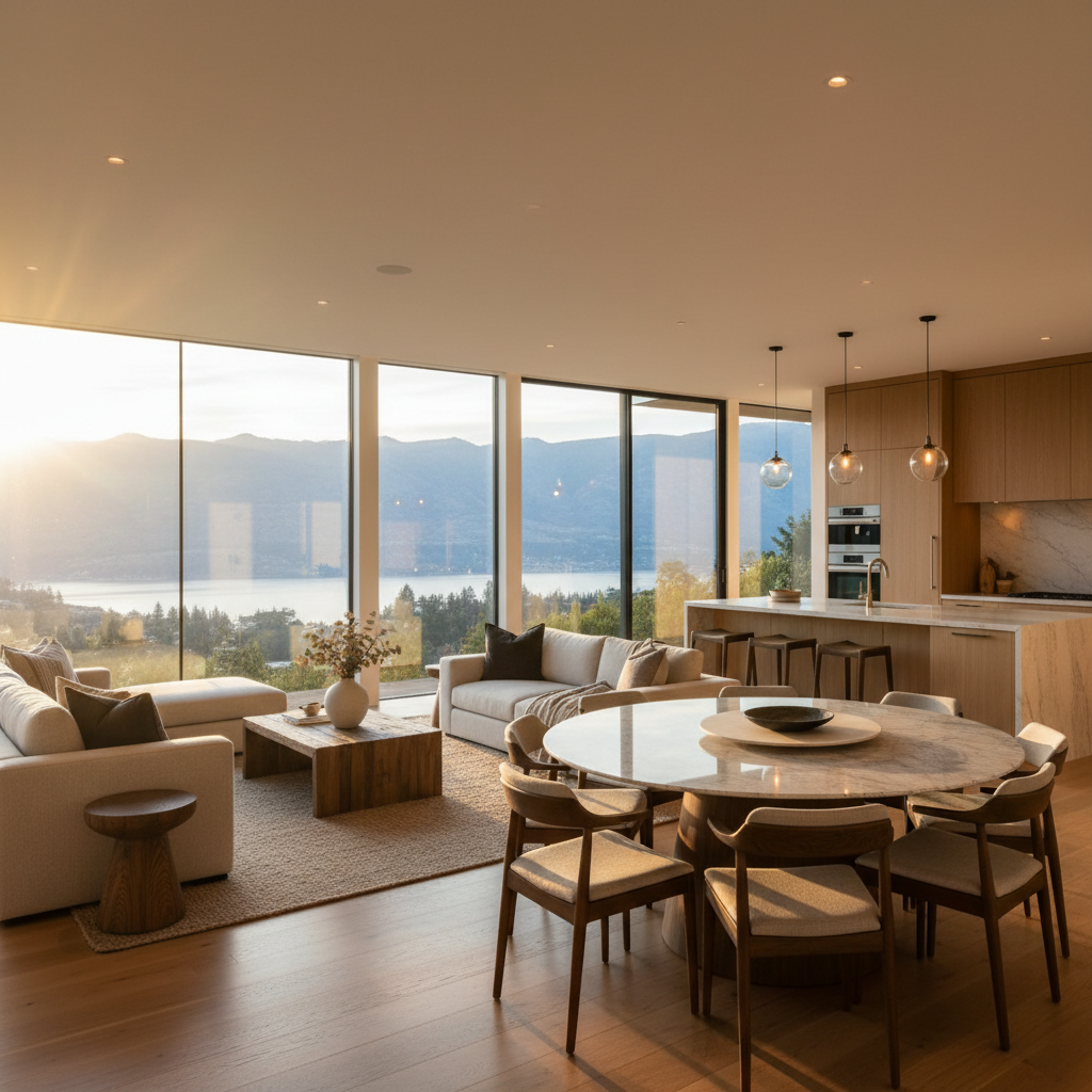 Sunrise illuminating a property