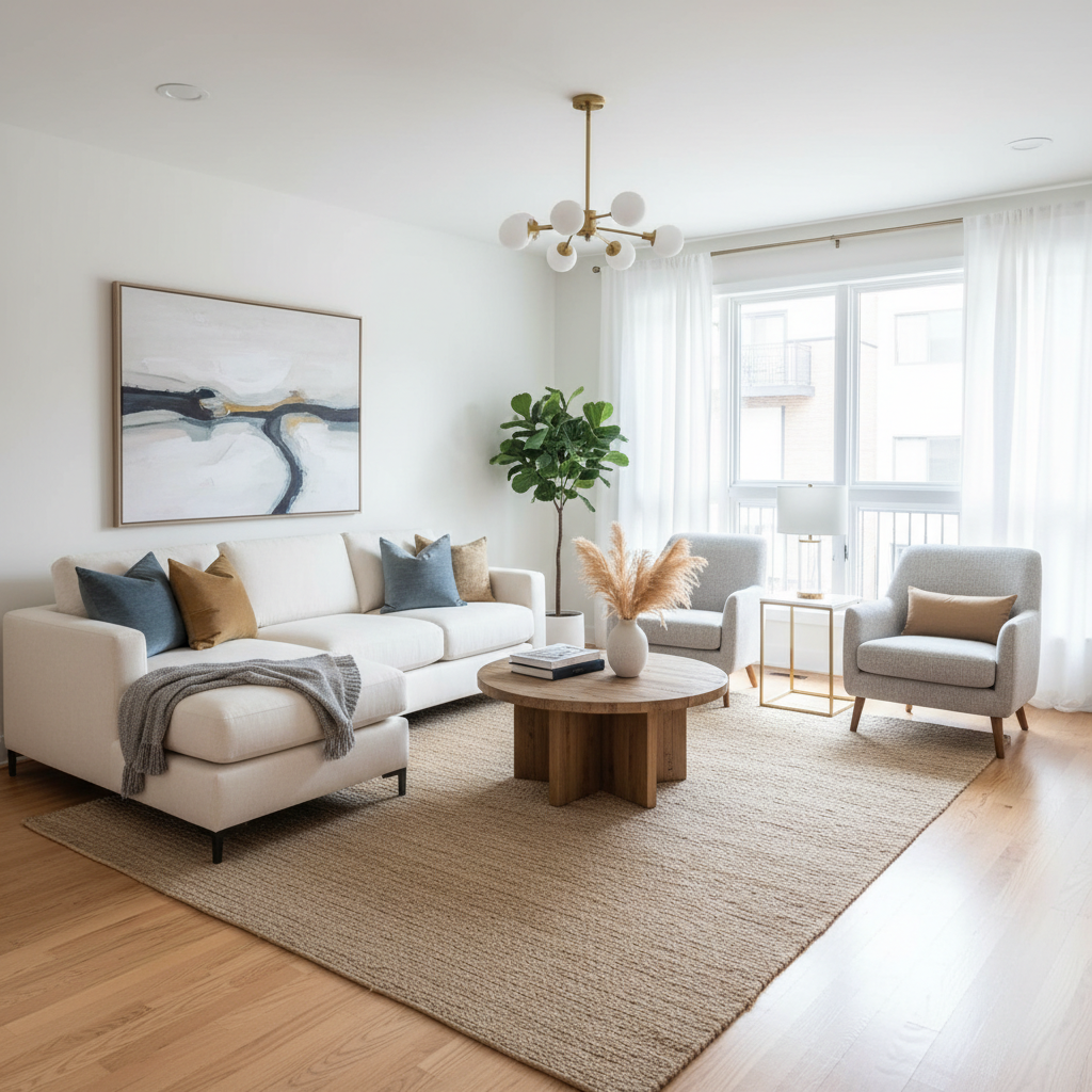 Stunning virtual staged townhouse living room