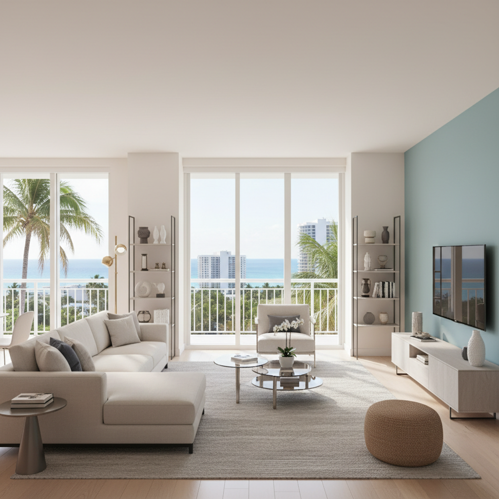 Virtual staging example in a Miami apartment