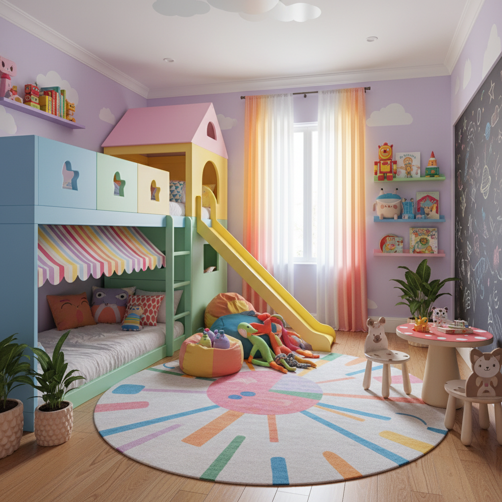 Playful and colorful children's bedroom design