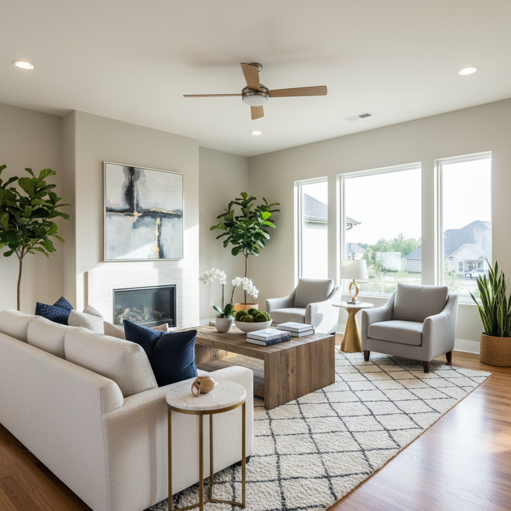 Image of a beautifully staged living room
