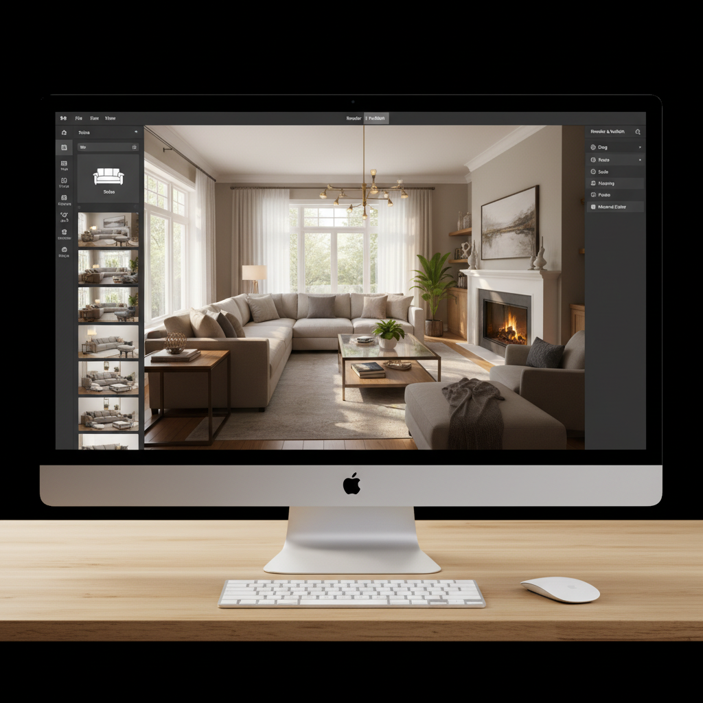 Screenshot of a virtual staging software interface.