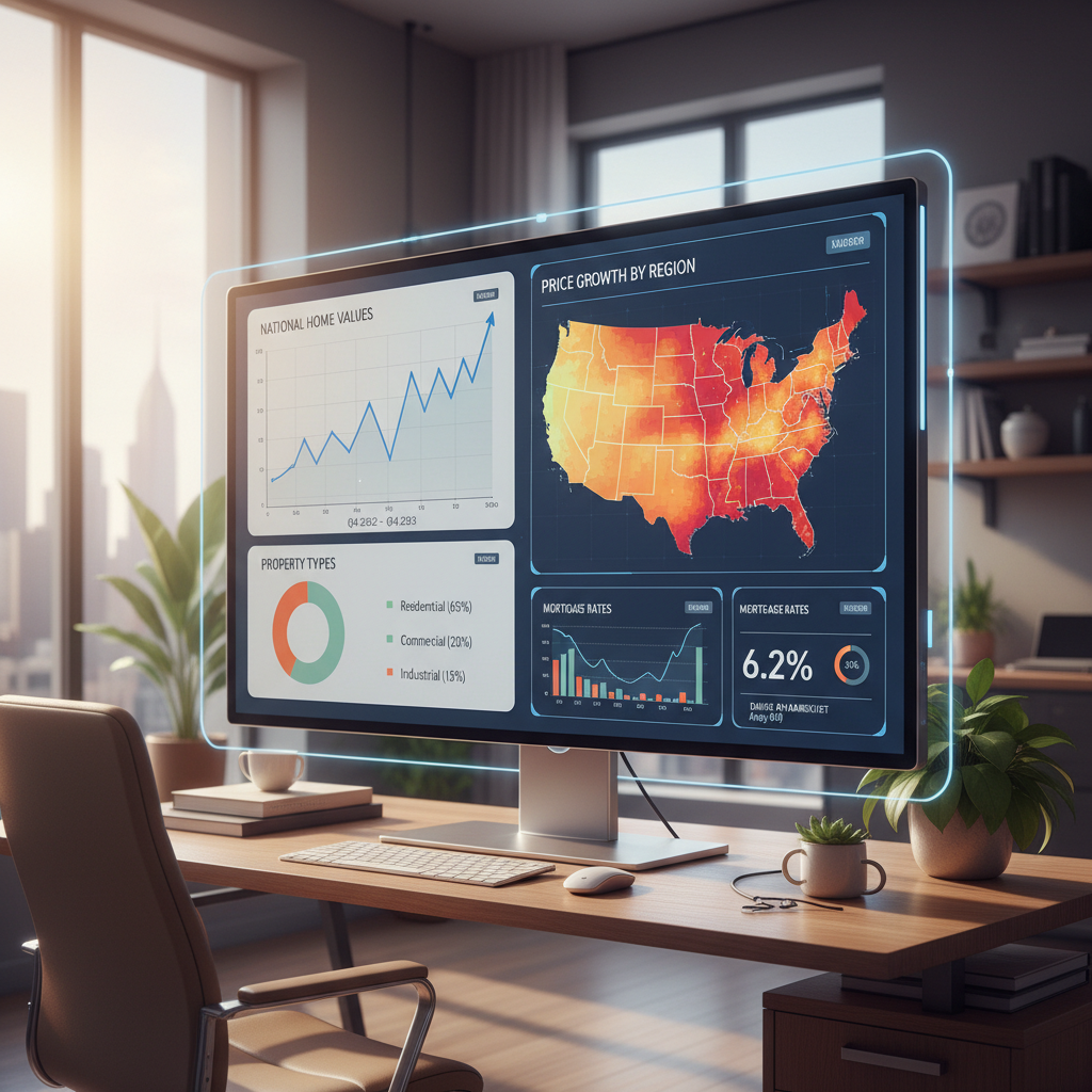 AI tool dashboard showing market trends for real estate